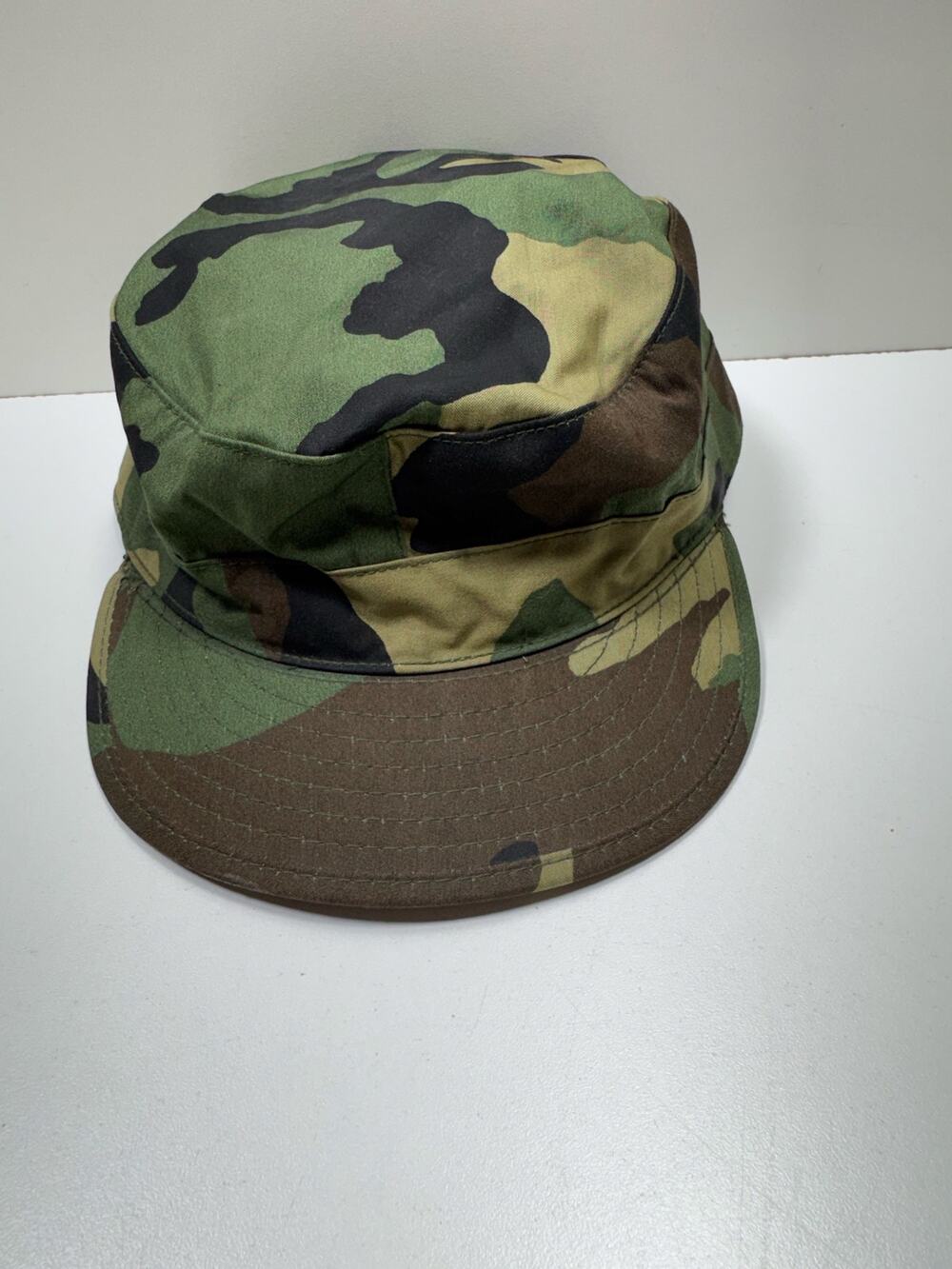 US Army Woodland Camouflage Cap Hat Sz 7 3/8 BDU Military Unisex